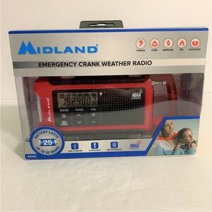 NEW Midland Emergency Crank Weather Compact Radio ER210 NOAA AM / FM Flashlight